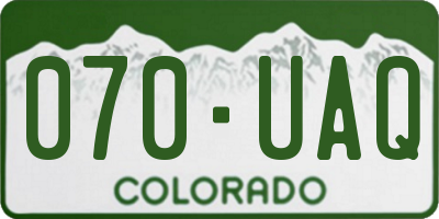 CO license plate 070UAQ