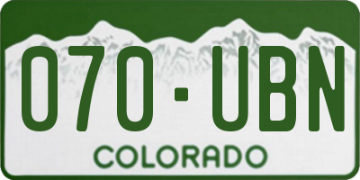 CO license plate 070UBN