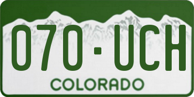 CO license plate 070UCH