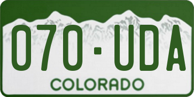 CO license plate 070UDA