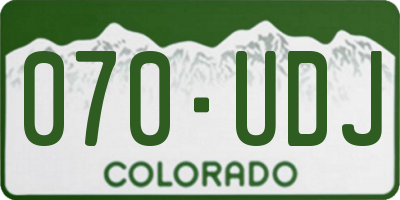 CO license plate 070UDJ