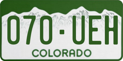 CO license plate 070UEH