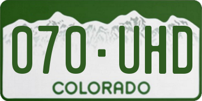 CO license plate 070UHD