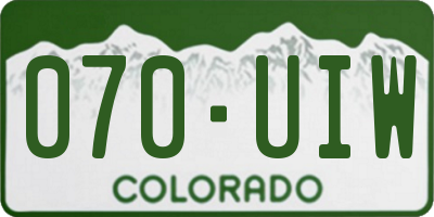 CO license plate 070UIW