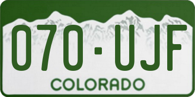 CO license plate 070UJF