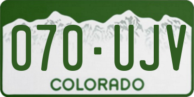 CO license plate 070UJV