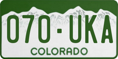 CO license plate 070UKA