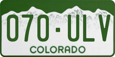 CO license plate 070ULV