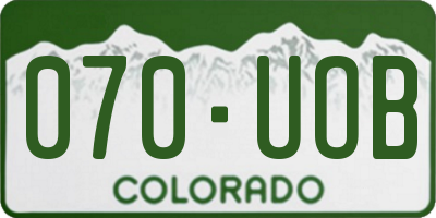 CO license plate 070UOB