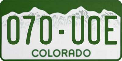 CO license plate 070UOE