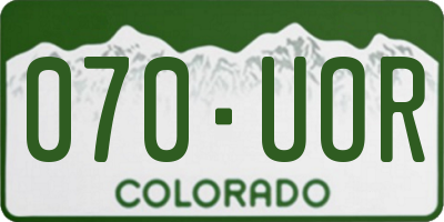 CO license plate 070UOR