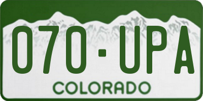 CO license plate 070UPA