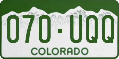 CO license plate 070UQQ