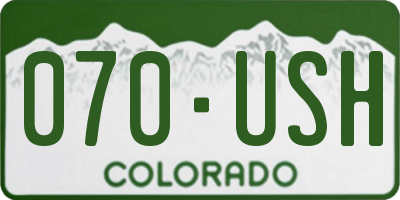 CO license plate 070USH