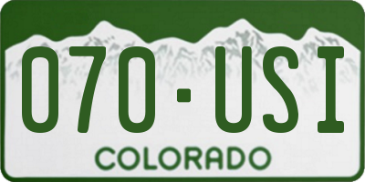 CO license plate 070USI