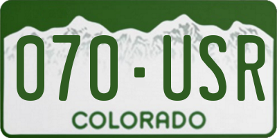 CO license plate 070USR