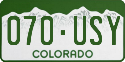 CO license plate 070USY