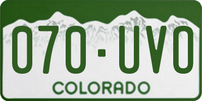 CO license plate 070UVO