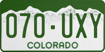 CO license plate 070UXY