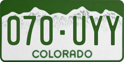 CO license plate 070UYY