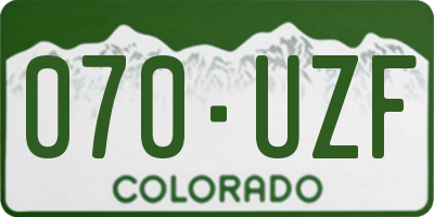 CO license plate 070UZF