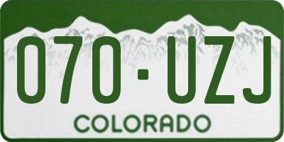 CO license plate 070UZJ