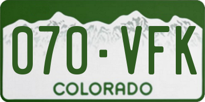 CO license plate 070VFK