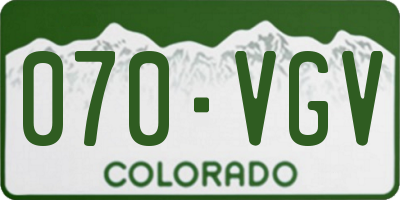 CO license plate 070VGV