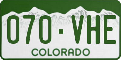 CO license plate 070VHE