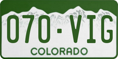 CO license plate 070VIG