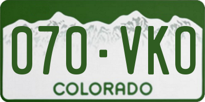 CO license plate 070VKO
