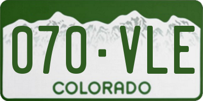 CO license plate 070VLE