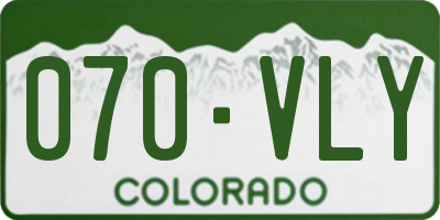 CO license plate 070VLY