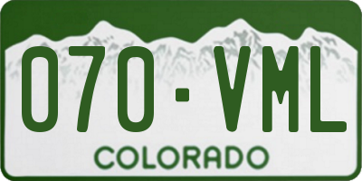 CO license plate 070VML