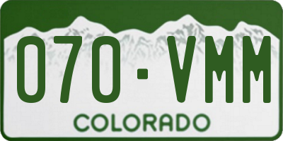 CO license plate 070VMM