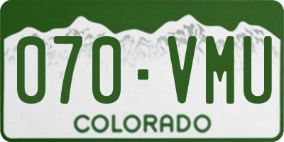 CO license plate 070VMU