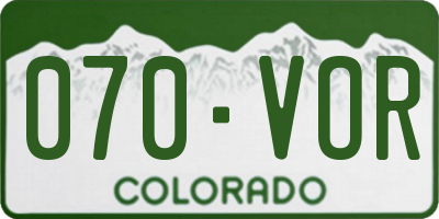 CO license plate 070VOR