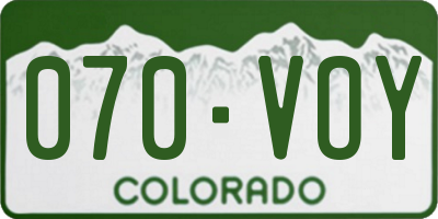 CO license plate 070VOY