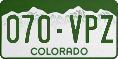 CO license plate 070VPZ