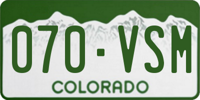 CO license plate 070VSM