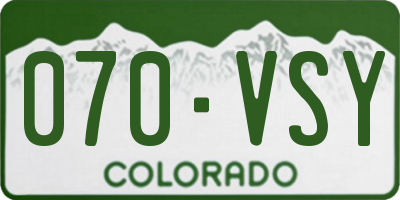 CO license plate 070VSY