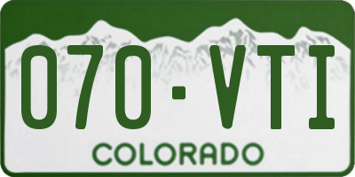 CO license plate 070VTI