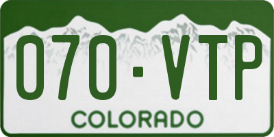 CO license plate 070VTP