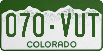 CO license plate 070VUT