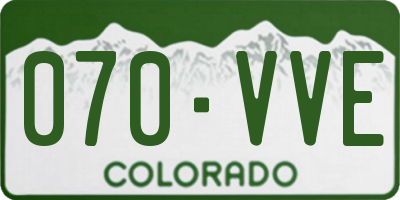 CO license plate 070VVE