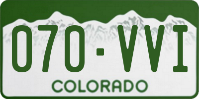 CO license plate 070VVI