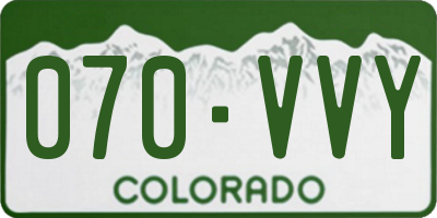 CO license plate 070VVY