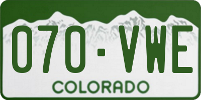 CO license plate 070VWE