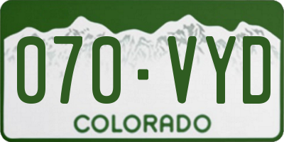 CO license plate 070VYD