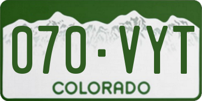 CO license plate 070VYT